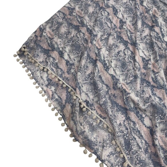 GOA Beachwear By Japna Boho-Style Snake Print Dress Spaghetti Strap Pom-pom Hem - Picture 7 of 7